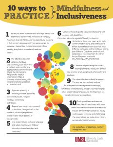 10 ways to practice mindfulness and inclusion (PDF)