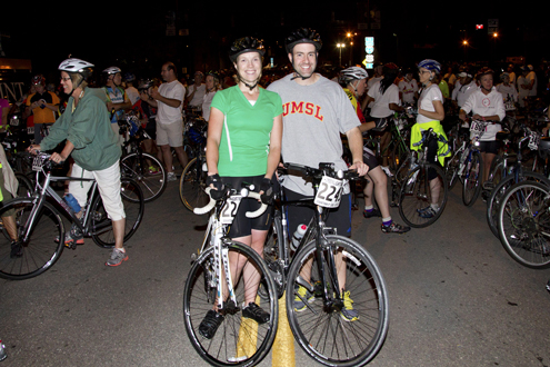 UMSL student Amanda Novak and her husband, UMSL alumnus Chris Novak, at the UMSL Jubilee Moonlight Ramble