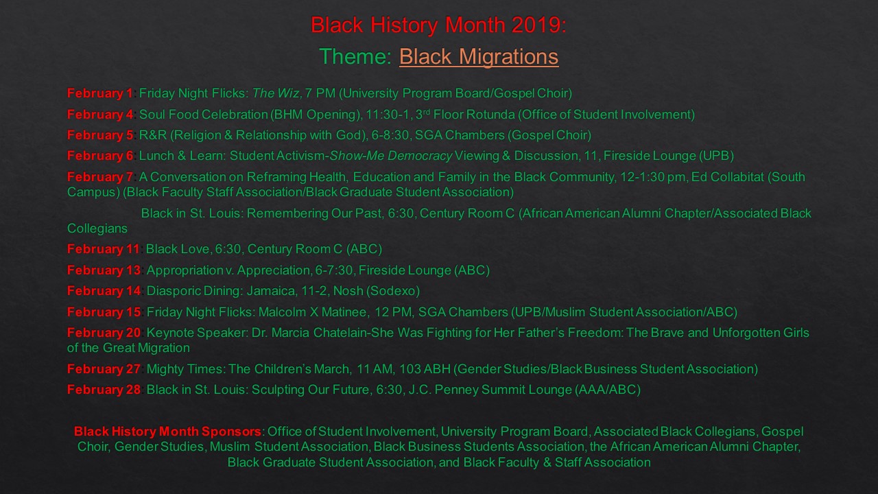 List of 2019 Black History Month events