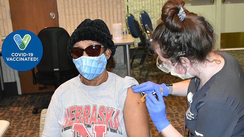 UMSL College of Nursing BSN students began administering vaccinations at sites around the greater St. Louis area on Feb. 1. (Photo courtesy of BJC Healthcare)