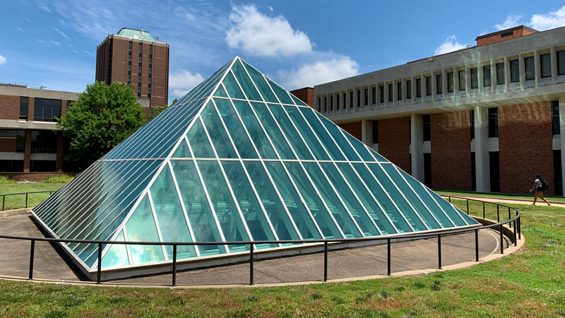 Mercantile Library pyramid shines in sun