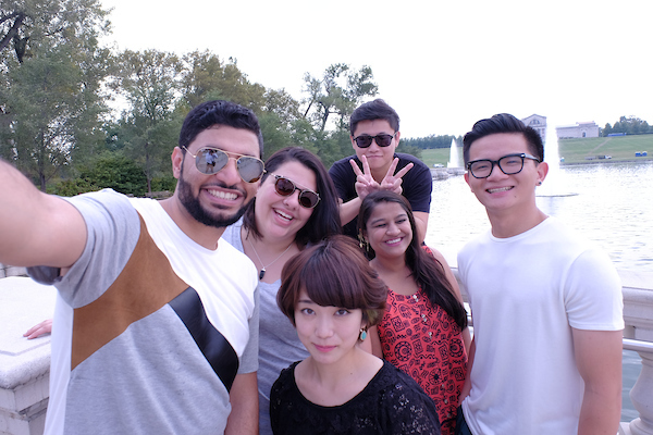 UMSL international students enjoying St. Louis’ Forest Park.