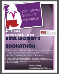 Women's hackathon flyer