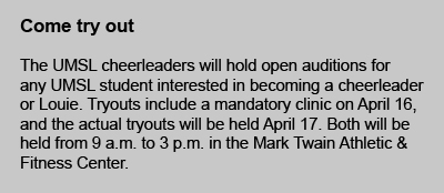 UMSL cheerleader, mascot tryout information