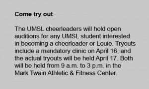UMSL cheerleading tryout information