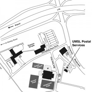 UMSL Postal Services map