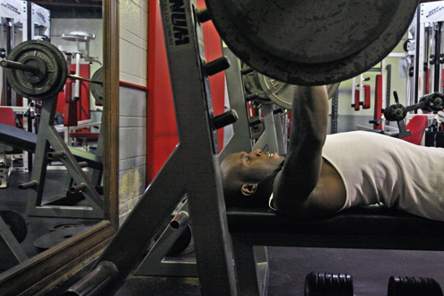 Lifting weights at the Mark Twain Athletic and Fitness Center at UMSL