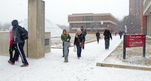 Snow on UMSL's North Campus
