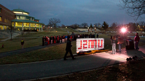 ‘UMSL in Glass’ wall dedicated at sunset ceremony