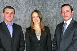 UMSL alumni (from left) Michael Orso, Anna Marie Curran and William J. Hediger IV