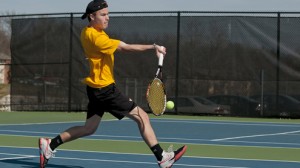 Tim McLarty, a sophomore on the UMSL men's tennis team