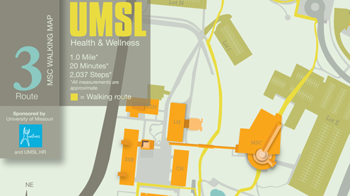 12 UMSL maps help walkers track time, distance