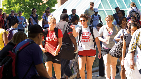 Students in the Quadrangle on North Campus