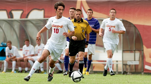 Tyler Collico, a sophomore on the UMSL Tritons men's soccer team