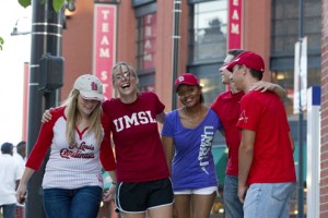 UMSL students at Busch Stadium