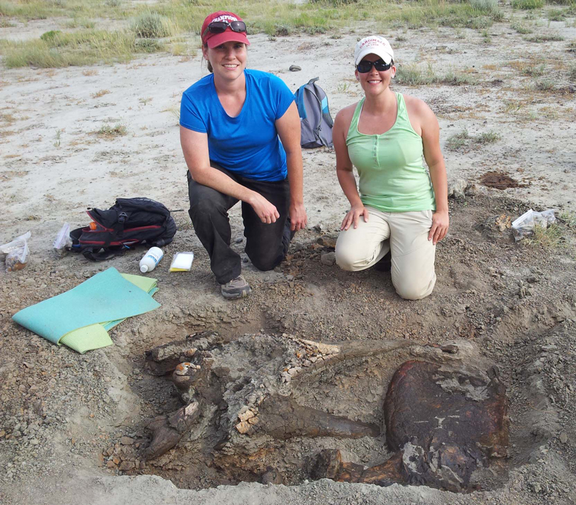 UMSL students on a dino dig