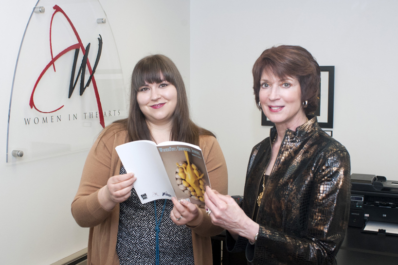 WomenArts Quarterly Journal Managing Editor Lindsay Shadwell (left) and Senior Editor and UMSL Professor Barbara Harbach