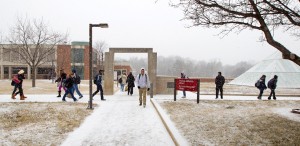 UMSL students in the snow