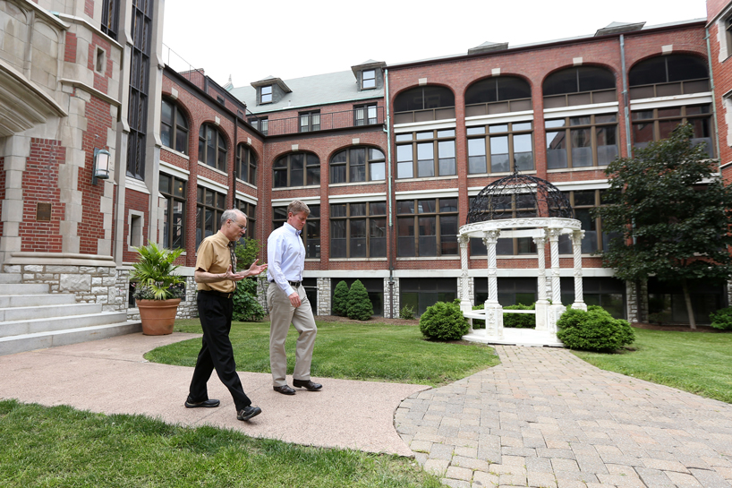 Missouri Attorney General Chris Koster received an up-close look at the University of Missouri–St. Louis campus during a half-day visit May 22 with Chancellor Tom George.