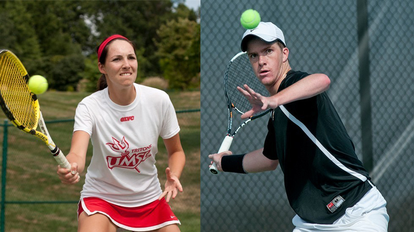 UMSL tennis players Louisa Werner and Harry Heyburn