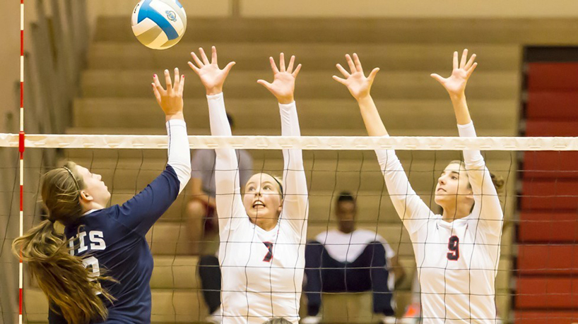 UMSL students Hannah Miller (9) and Lindsay Meyer