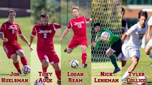 All-GLVC players on the UMSL men's soccer team