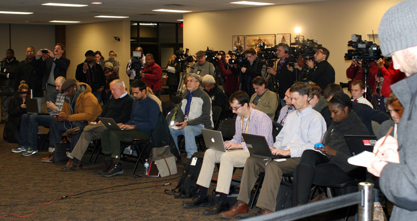 Press conference at UMSL