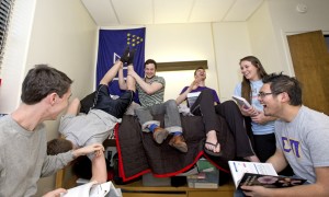 Joking around in UMSL's Villa Hall
