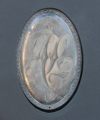 Silver medallion from President Lincoln's hearse