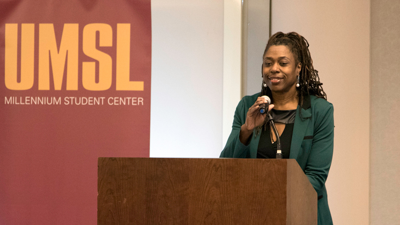 Angela Coker, an associate professor of counseling and family therapy at UMSL, recently received the 2015 Group Practice Award from the Association for Specialists in Group Work. (Photo by August Jennewein)