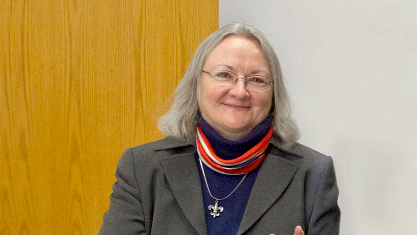 Jeanne Zarucchi, professor of art history and French at UMSL, received the Chevalier dans l'Ordre des Palmes Académiques. (Photo by August Jennewein)