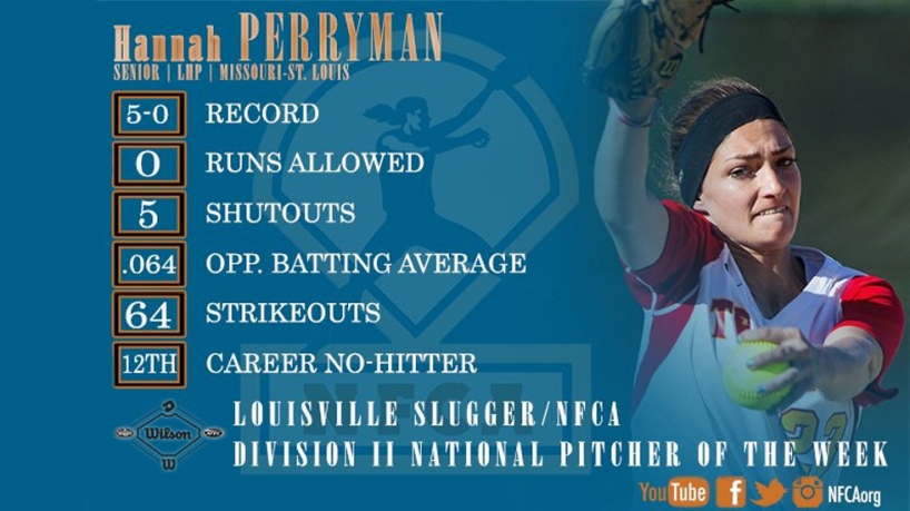 Perryman named NFCA Division II National Pitcher of the Week