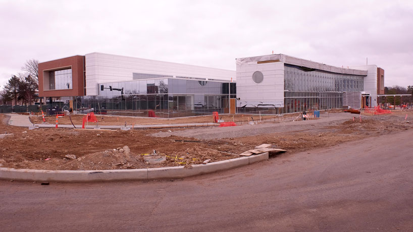 The new UMSL Patient Care Center is expected to open at the start of the fall semester. (Photos by August Jennewein)