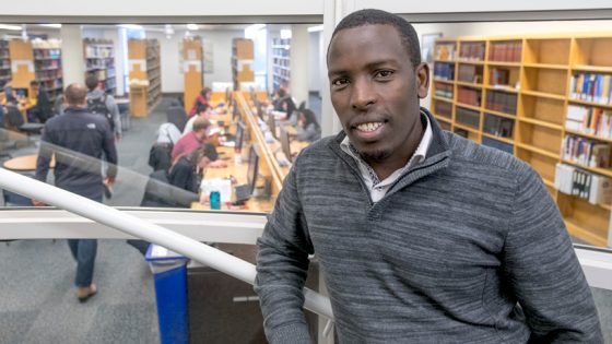 Justin Kimenyerwa in Thomas Jefferson Library