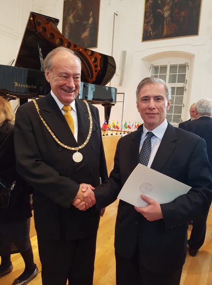 Michael Cosmopoulos with European Academy of Sciences and Arts president