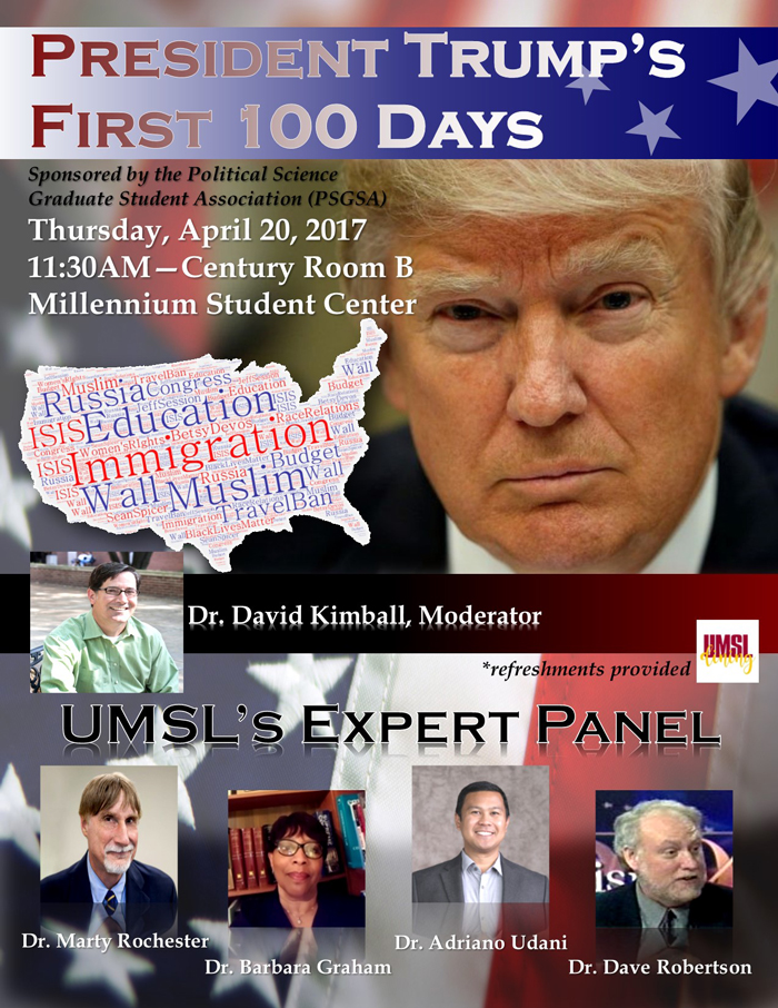 President Trump's first 100 days panel flier