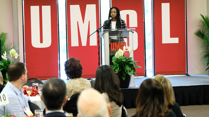 Junior nursing major Brandi Fields said scholarships have allowed her to excel academically and explore the rich diversity of people and organizations on and off the UMSL campus.