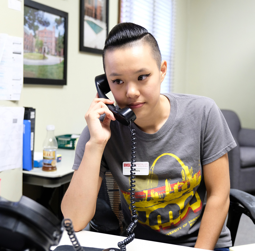 Lauren Zhao fielding questions for ResLife