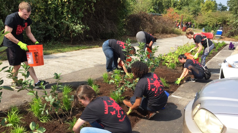 Student volunteers contribute 175 service hours to Great Rivers Greenway project during The Big Event