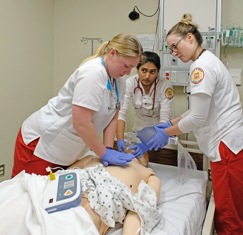 Nursing simulation CPR training