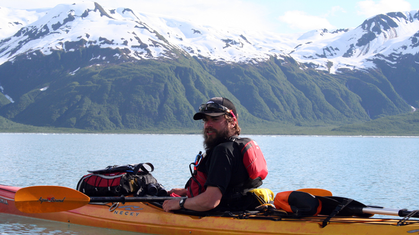 Bobby Schultz as a sea kayak guide in Alaska
