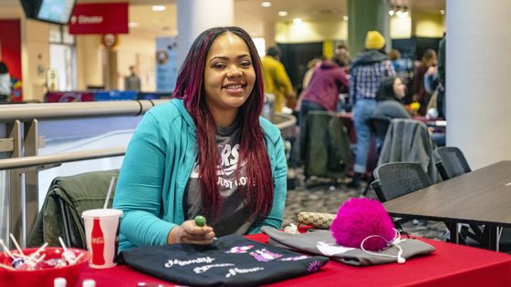 Minority Student Nurses Association President represented the organization at the Spring Involvement Expo. (Photo by Jessica Rogen)