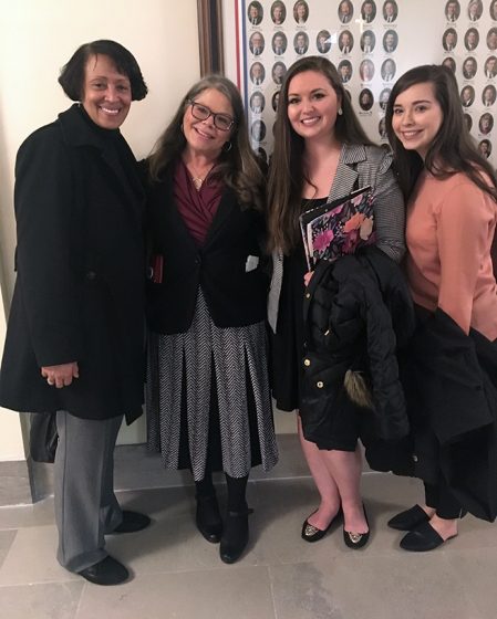 From left: Cheryl Rainey, Representative Gina Mitten, Rachel Allen and Jinnie Smith discuss increasing nurse practitioners’ scope of practice in Missouri.