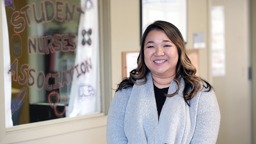 College of Nursing student Galang "Gigi" Nguyen will graduate this month with a College of Nursing Leadership Award in recognition of her roles at the Student Nurses Association and Minority Student Nurses Association. (Photo by August Jennewein)
