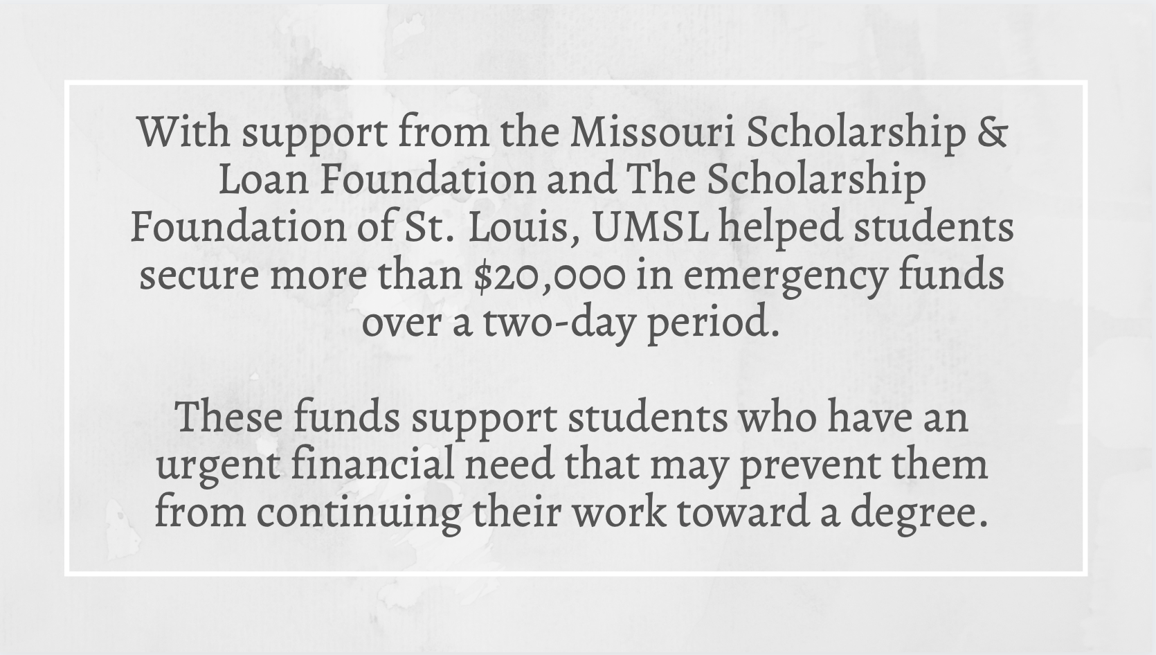 Scholarship support