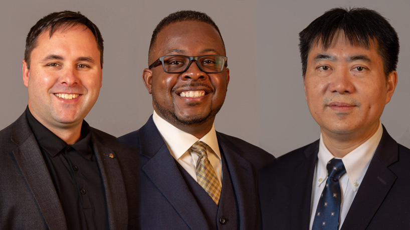 DBA students Robert Barclay, James Jordan Jr. and James Xu explore solutions to real-world business problems