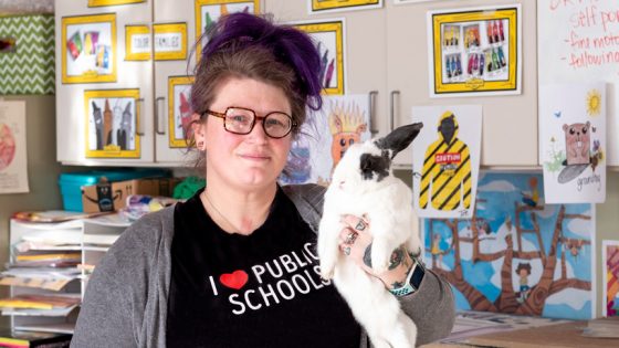 Britt Tate in her classroom