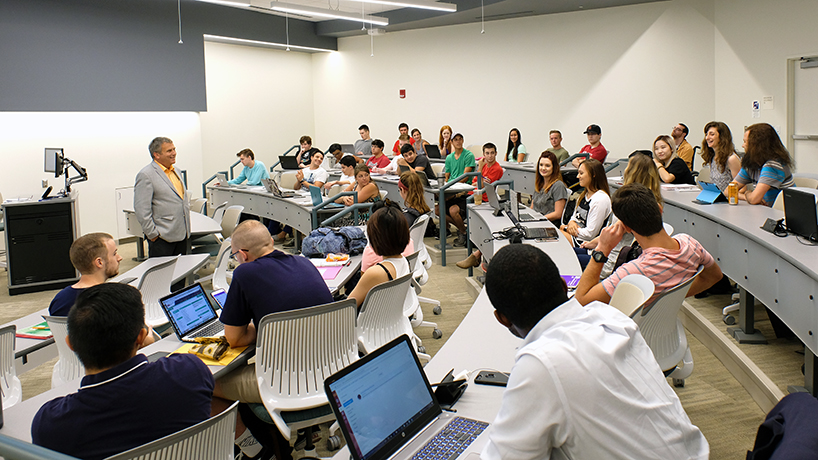 Classroom in the UMSL College of Business Administration