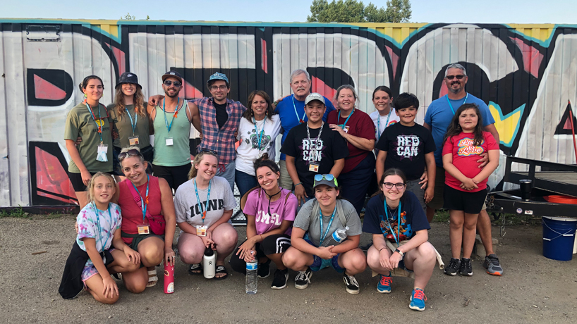 UMSL faculty and staff bring volunteers to the Cheyenne River Youth Project’s RedCan Graffiti Jam