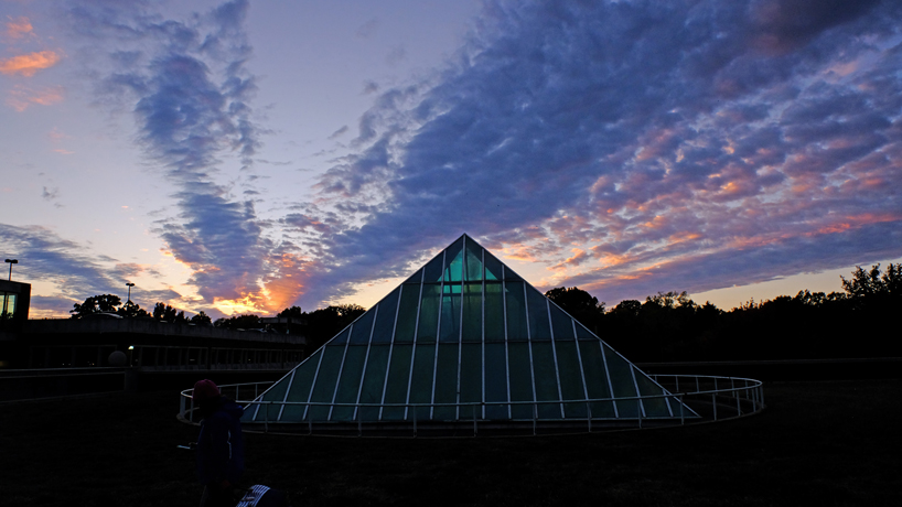 Mercantile Library Pyramid at sunset